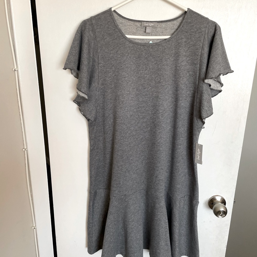 Lord and Taylor Soft Flutter Midi Dress - Size L - Picture 3 of 12